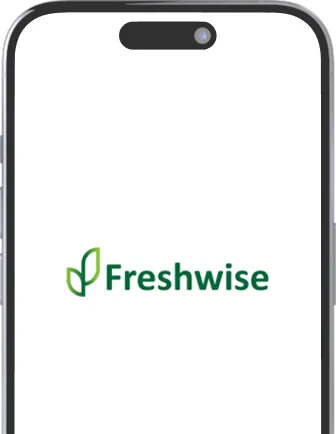 Freshwise mobile app mockup on a modern smartphone